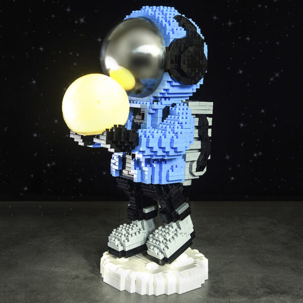 Holding The Moon Astronaut Micro Building Block Blue Luminous 1845pcs+ 3