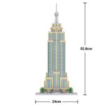 Lezi 8192 World Architecture New York Empire State Building 3D Model Mini Diamond Blocks Bricks Building Toy for Children no Box 4