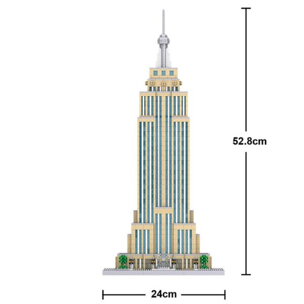 Lezi 8192 World Architecture New York Empire State Building 3D Model Mini Diamond Blocks Bricks Building Toy for Children no Box 4