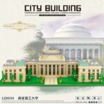 Lezi 8034 World Architecture USA MIT University School 3D Model DIY Mini Diamond Blocks Bricks Building Toy for Children no Box 4