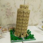 Lezi 8043 World Architecture Italy Leaning Tower of Pisa Flag Garden Mini Diamond Blocks Bricks Building Toy for Children no Box 6