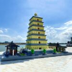 Lezi 8185 World Architecture China Ancient Wild Goose Pagoda Tower Mini Diamond Blocks Bricks Building Toy for Children no Box 4