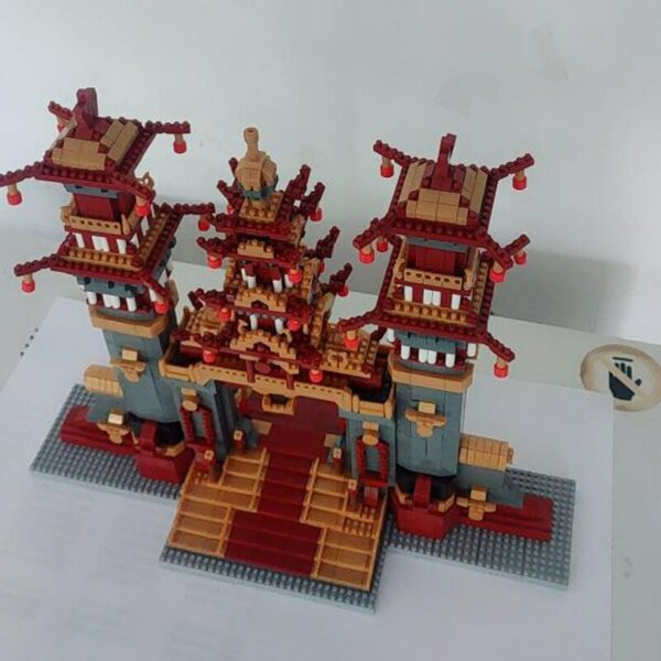 Lezi 8041 World Architecture Ancient Journey to West Nantian Gate 3D Mini Diamond Blocks Bricks Building Toy for Children no Box 4
