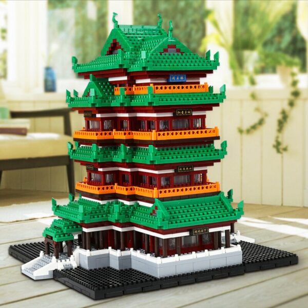 Lezi 8012 World Architecture China Ancient Tengwang Pavilion Tower Mini Diamond Blocks Bricks Building Toy for Children no Box 6
