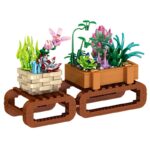 Lezi 00901 Pot Plant Succulents Orchid Camellia Grass Flower Shelf Model DIY Mini Blocks Bricks Building Toy for Children no Box 6