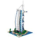 Lezi 8017 World Architecture Dubai Burj Al Arab Hotel Tower Sea DIY Mini Diamond Blocks Bricks Building Toy for Children no Box 5