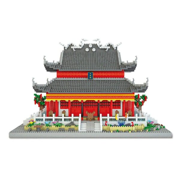 Lezi 8054 World Architecture Nanjing Confucius Temple Palace Model Mini Diamond Blocks Bricks Building Toy for Children no Box 3