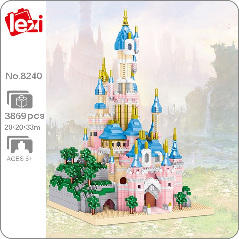 Lezi 8240 World Architecture Paris Dream Castle Tower Garden Model Mini Diamond Blocks Bricks Building Toy for Children no Box 1