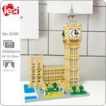 Lezi 8190 World Architecture London Elizabeth Tower Big Ben Tree DIY Mini Diamond Blocks Bricks Building Toy for Children no Box 1