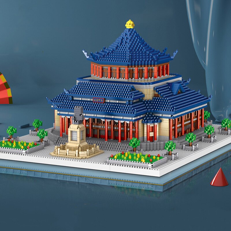 Lezi 8193 World Architecture Sun Yat-sen Memorial Hall Statue Palace Mini Diamond Blocks Bricks Building Toy for Children no Box 2