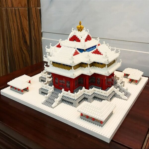 Lezi 8051 World Architecture Snow Imperial Palace Turret Tower DIY Mini Diamond Blocks Bricks Building Toy for Children no Box 3