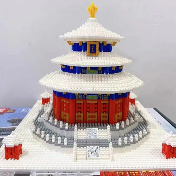 Lezi 8050 World Architecture Ancient Snow Temple of Heaven Winter 3D Mini Diamond Blocks Bricks Building Toy for Children no Box 6
