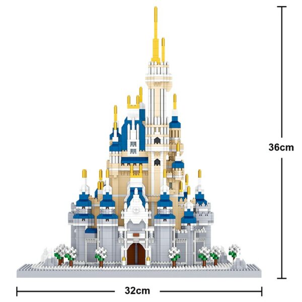 Lezi 8189 World Architecture Snow Castle Palace Tower Winter Tree 3D Mini Diamond Blocks Bricks Building Toy for Children no Box 5