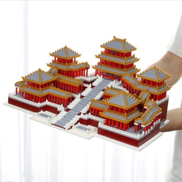 Lezi 8019 World Architecture Ancient Epang Palace Imperial Pavilion Mini Diamond Blocks Bricks Building Toy for Children no Box 3