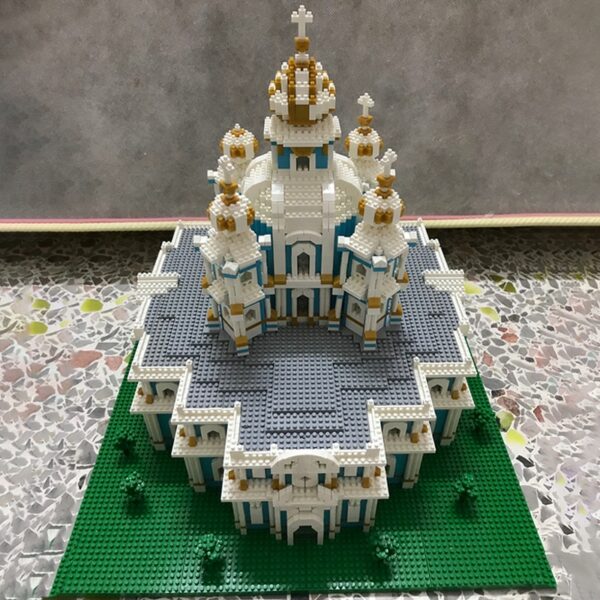 Lezi 8042 World Architecture Smolny Cathedral Church Monastery DIY Mini Diamond Blocks Bricks Building Toy for Children 5