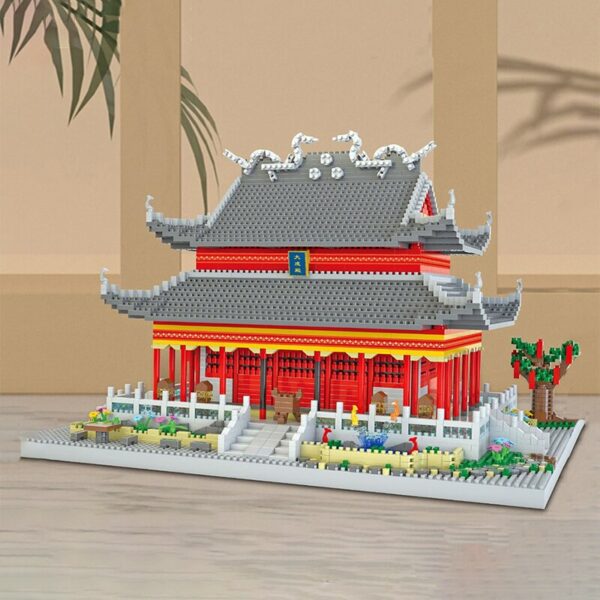 Lezi 8054 World Architecture Nanjing Confucius Temple Palace Model Mini Diamond Blocks Bricks Building Toy for Children no Box 5
