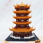 Lezi 8003 World Architecture Ancient Yellow Crane Tower Pagoda DIY Mini Diamond Blocks Bricks Building Toy for Children no Box 3