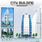 Lezi 8017 World Architecture Dubai Burj Al Arab Hotel Tower Sea DIY Mini Diamond Blocks Bricks Building Toy for Children no Box 2
