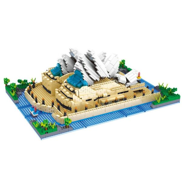 Lezi 8008 World Architecture Sydney Opera House Ship Boat Tree Ocean Mini Diamond Blocks Bricks Building Toy for Children no Box 6