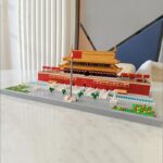 Lezi 8016 World Architecture China Tiananmen Square Flag River Model Mini Diamond Blocks Bricks Building Toy for Children no Box 3