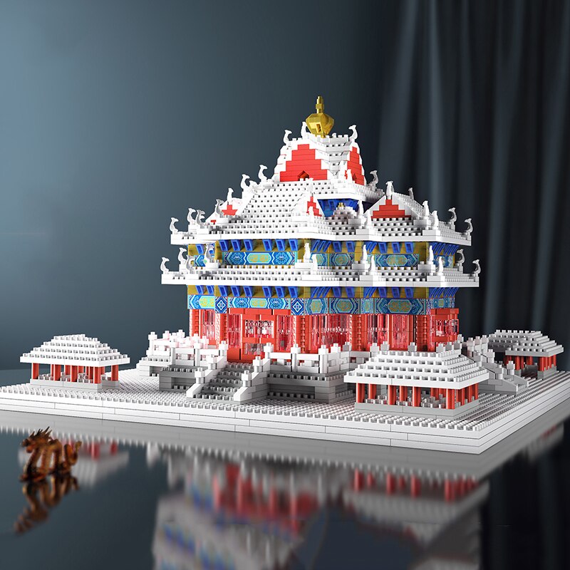 Lezi 8051 World Architecture Snow Imperial Palace Turret Tower DIY Mini Diamond Blocks Bricks Building Toy for Children no Box 2