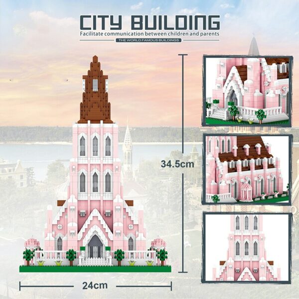 Lezi 8196 World Architecture Island Wedding Manor Church Garden DIY Mini Diamond Blocks Bricks Building Toy for Children no Box 3