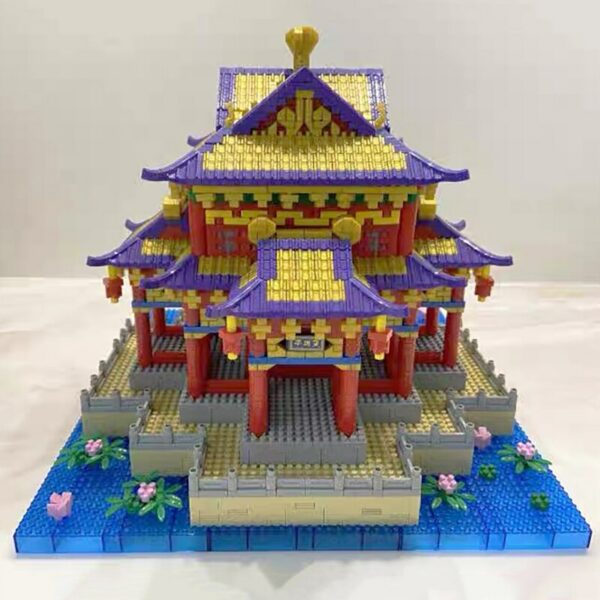 Lezi 8206 Ancient Architecture Old Summer Palace Pavilion Flower DIY Mini Diamond Blocks Bricks Building Toy for Children no Box 5