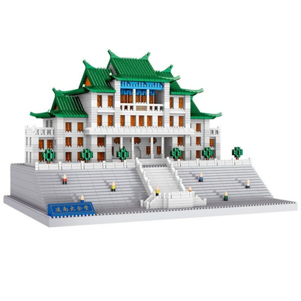 Lezi 8201 World Architecture Xiamen University Assembly Hall Light Mini Diamond Blocks Bricks Building Toy for Children no Box 6