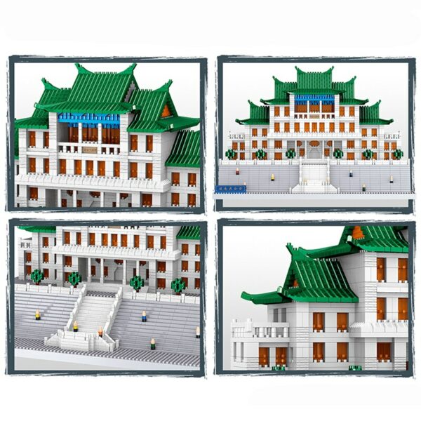 Lezi 8201 World Architecture Xiamen University Assembly Hall Light Mini Diamond Blocks Bricks Building Toy for Children no Box 5
