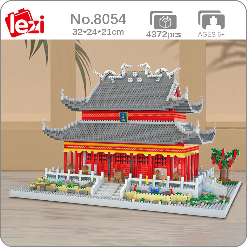 Lezi 8054 World Architecture Nanjing Confucius Temple Palace Model Mini Diamond Blocks Bricks Building Toy for Children no Box 1