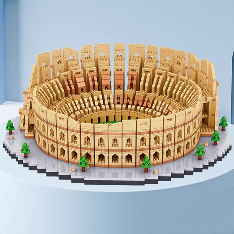 Lezi 8191 World Architecture Italy Rome Colosseum Theatre Stadium 3D Mini Diamond Blocks Bricks Building Toy for Children no Box 2