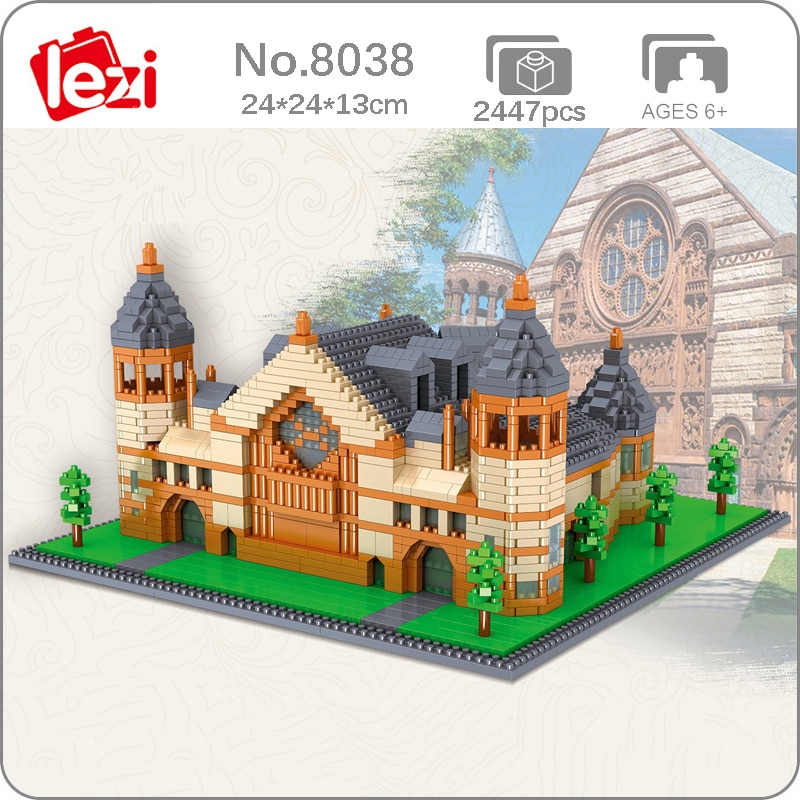 Lezi 8038 World Architecture USA Princeton University School Model Mini Diamond Blocks Bricks Building Toy for Children no Box 1
