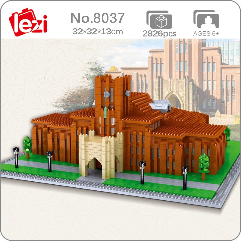 Lezi 8037 World Architecture Japan Tokyo University School Model DIY Mini Diamond Blocks Bricks Building Toy for Children no Box 1