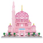 Lezi 8188 World Architecture Masjid Putra Mosque Pink Church Palace Mini Diamond Blocks Bricks Building Toy for Children no Box 4