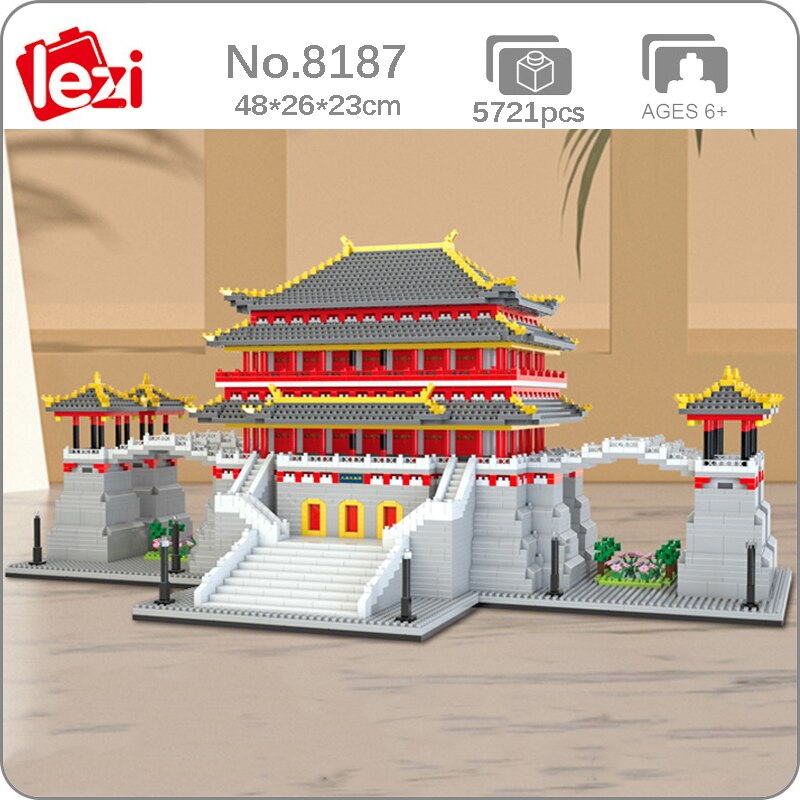 Lezi 8187 World Architecture China Ancient Tang Paradise Palace DIY Mini Diamond Blocks Bricks Building Toy for Children no Box 1
