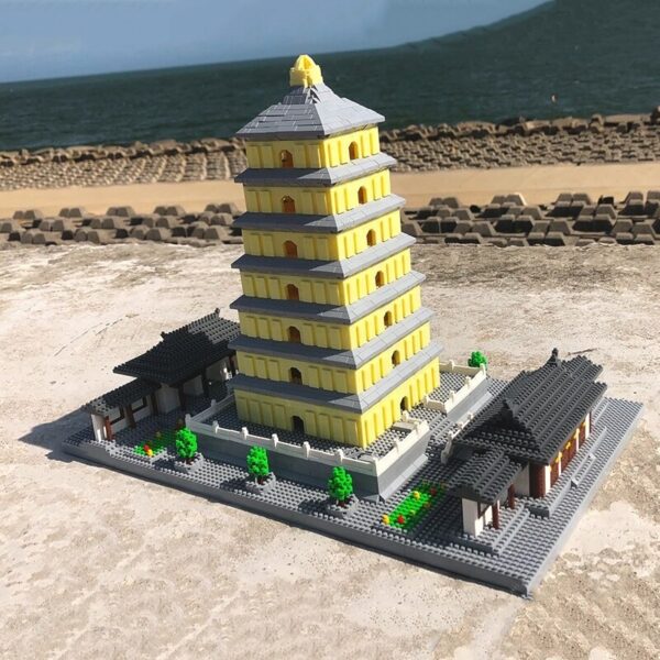 Lezi 8185 World Architecture China Ancient Wild Goose Pagoda Tower Mini Diamond Blocks Bricks Building Toy for Children no Box 6