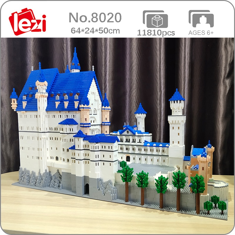 Lezi 8020 World Architecture New Swan Stone Castle Tree 3D Model DIY Mini Diamond Blocks Bricks Building Toy for Children no Box 1