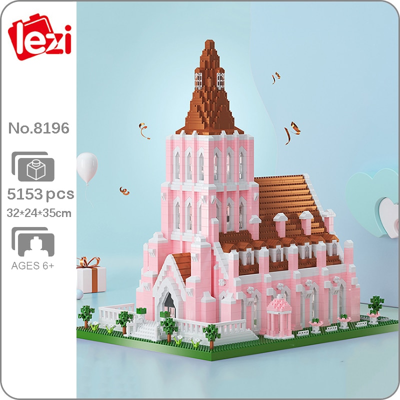Lezi 8196 World Architecture Island Wedding Manor Church Garden DIY Mini Diamond Blocks Bricks Building Toy for Children no Box 1