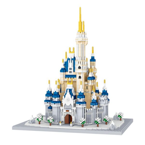 Lezi 8189 World Architecture Snow Castle Palace Tower Winter Tree 3D Mini Diamond Blocks Bricks Building Toy for Children no Box 6