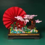 Lezi Architecture Pot Plant Sakura Peach Pine Pagoda Tree Flower Garden DIY Mini Blocks Bricks Building Toy for Children no Box 3
