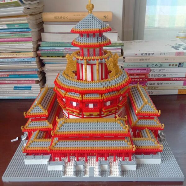 Lezi 8200 World Architecture Ziwei Palace Emperor House Temple Model Mini Diamond Blocks Bricks Building Toy for Children no Box 4