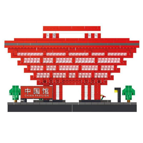 Lezi 8198 World Architecture China National Pavilion Art Palace DIY Mini Diamond Blocks Bricks Building Toy for Children no Box 3