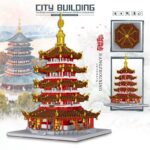 Lezi 8023 World Architecture Leifeng Tower West Lake Pagoda 3D Model Mini Diamond Blocks Bricks Building Toy for Children no Box 5