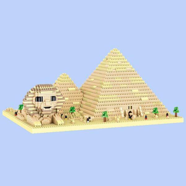 Lezi 8194 World Architecture Egypt Pyramid Sphinx Tree 3D Model DIY Mini Diamond Blocks Bricks Building Toy for Children no Box 5