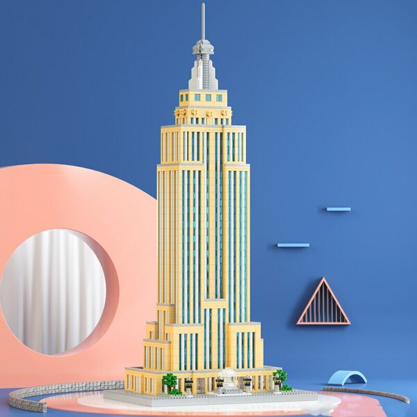 Lezi 8192 World Architecture New York Empire State Building 3D Model Mini Diamond Blocks Bricks Building Toy for Children no Box 5