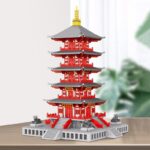 Lezi 8215 Ancient Architecture Hanshan Temple Tower 3D Model DIY Mini Diamond Blocks Bricks Building Toy for Children no Box 5