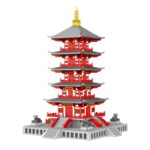 Lezi 8215 Ancient Architecture Hanshan Temple Tower 3D Model DIY Mini Diamond Blocks Bricks Building Toy for Children no Box 6