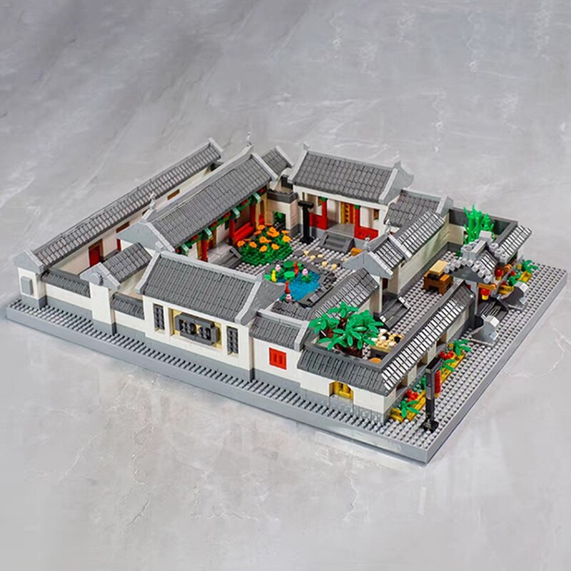 Lezi 8055 World Architecture Quadrangle Dwellings Courtyard House 3D Mini Diamond Blocks Bricks Building Toy for Children no Box 2