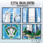 Lezi 8017 World Architecture Dubai Burj Al Arab Hotel Tower Sea DIY Mini Diamond Blocks Bricks Building Toy for Children no Box 3
