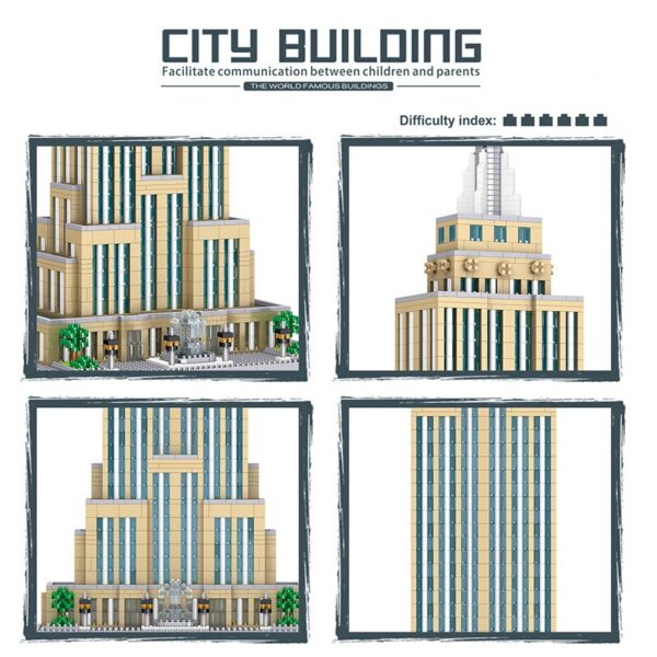 Lezi 8192 World Architecture New York Empire State Building 3D Model Mini Diamond Blocks Bricks Building Toy for Children no Box 3